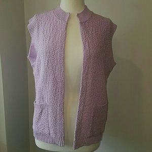 Vintage Grandma Open Cardigan With Front Pockets